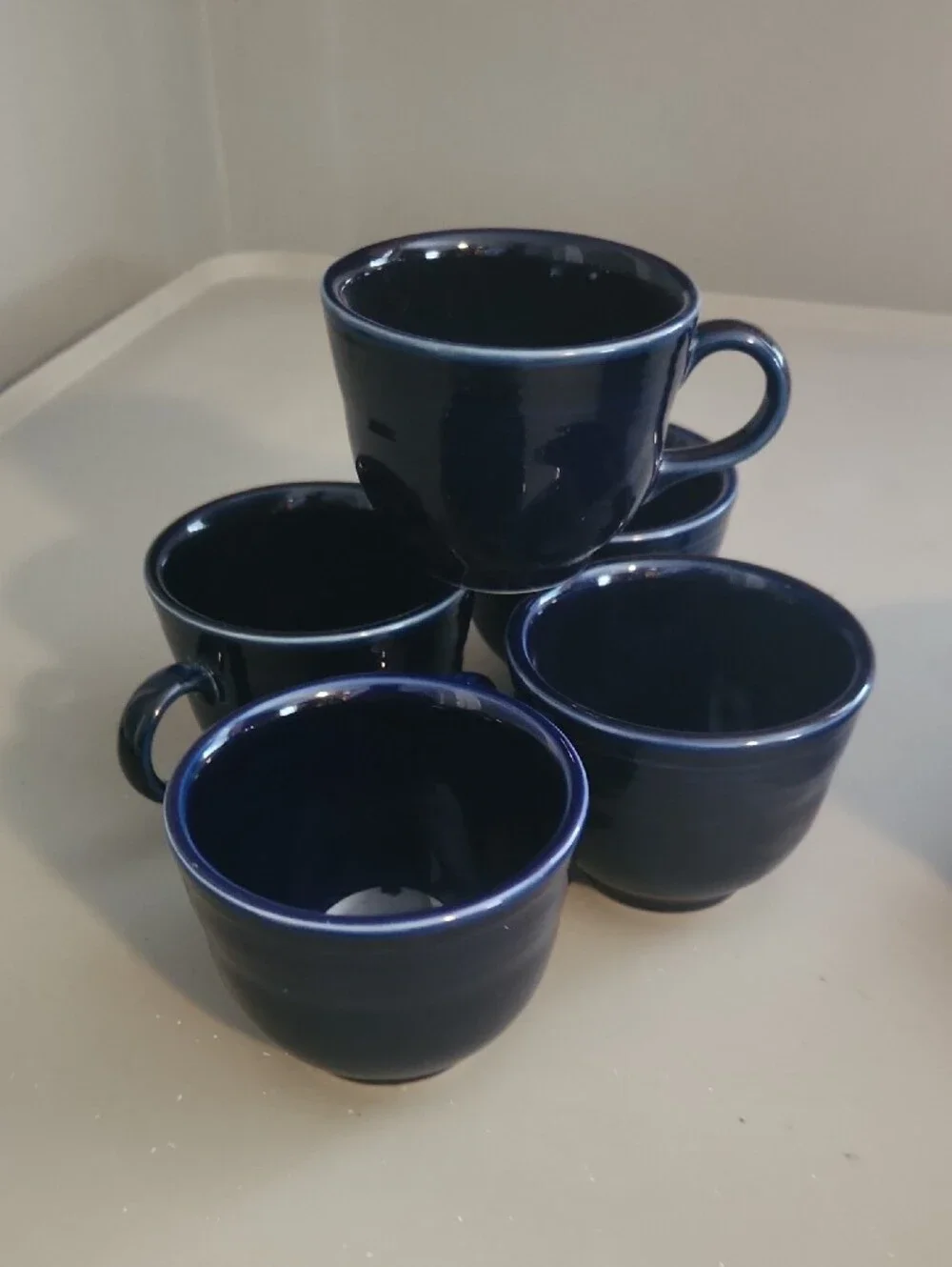 Homer Laughlin Fiestaware Fiesta Tea Cup/Saucer 6oz Cobalt Blue Set of 11 Pc.